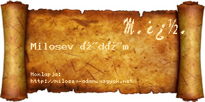 Milosev Ádám névjegykártya
